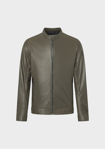 Куртка кожаная Strellson Jace-Slim Dark Olive