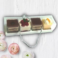 Коробка с веревочными ручками для 4 трайфлов