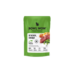 Влажный корм для котят и беременных кошек беззерновой BOWL WOW с ягненком и овощами в соусе, 85 гр. Комплект 12 упаковок
