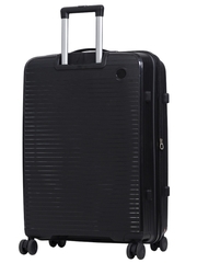 Чемодан полипропилен Черный ЛЮКС (L) 75х50х31 см без расширения/4кг/100 л3