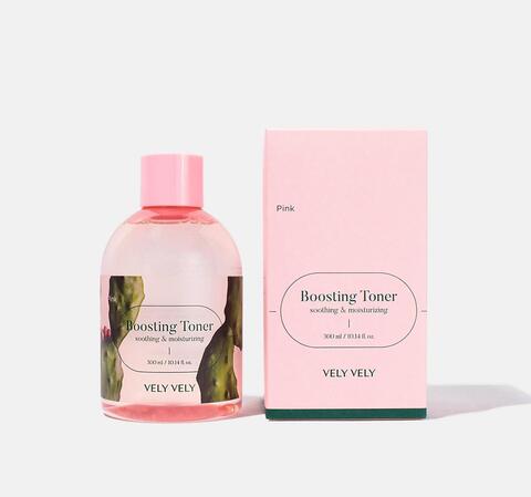 Vely Vely Pink Boosting Toner, Увлажняющий тонер-бустер с экстрактом опунции, 300 мл