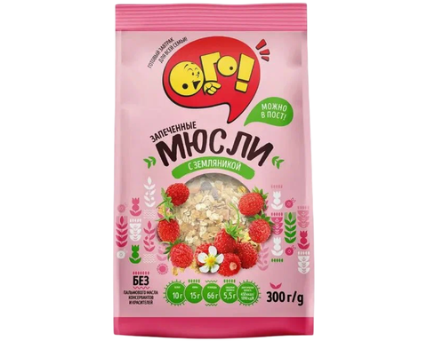 Мюсли Ого! запеченные с земляникой 300г, шт