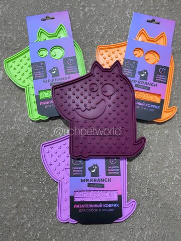 Лизательный коврик Mr.Kranch для медленного поедания силиконовый 20*20 см на присосках