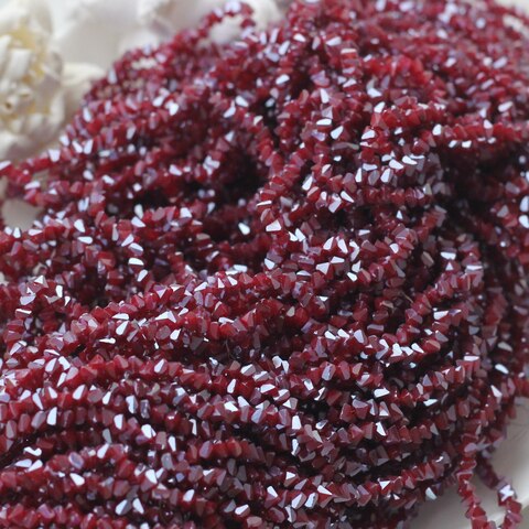 Хрусталь (стекло) граненный, винно-гранатовый 4*3 мм, 1 нить, С049