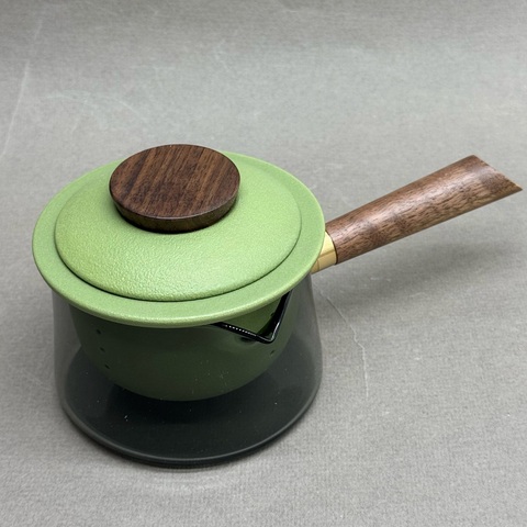 Чайник стекло и керамика, с боковой ручкой, 200мл