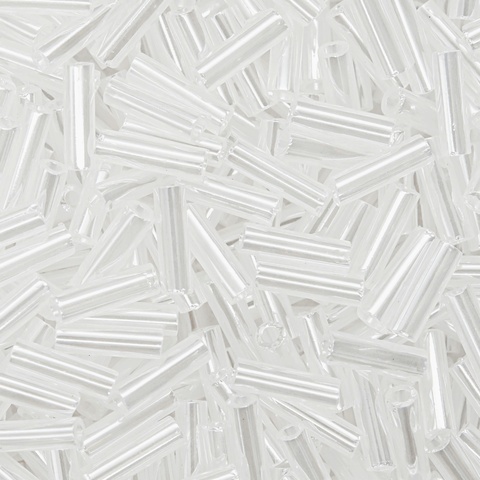 Японский бисер TOHO Bugle (стеклярус) 6mm (№141), жемчужный глянцевый