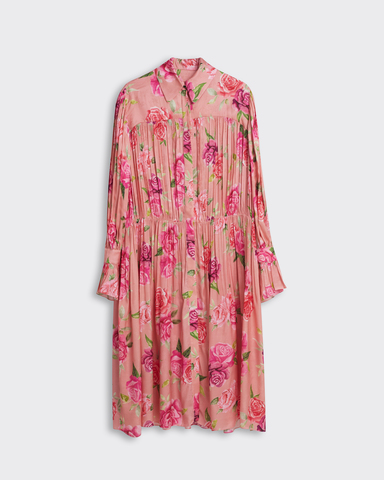 Платье-рубашка из вискозы розы розовый