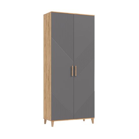 Ирис Прихожая Шкаф (Браш Графит, Дуб Крафт)