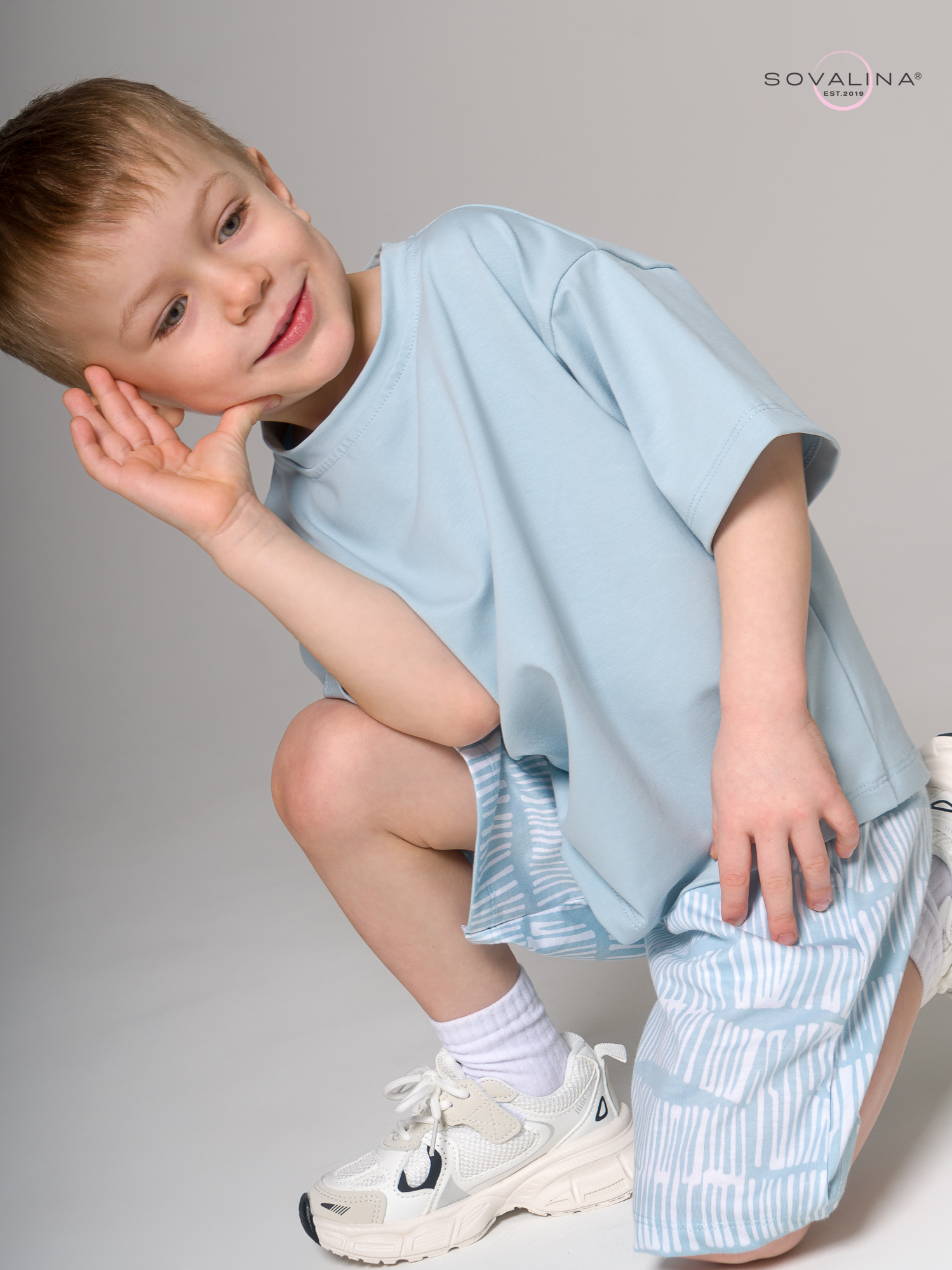 Костюм Light men бирюза-белые волны MAX