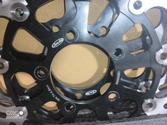 Диск тормозной передний на Kawasaki ZX6R NINJA / ABS, Z800 / ABS, VERSYS, ZX 10R и другие, черный лепестковый УЦЕНКА