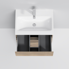 Тумба с раковиной напольная 60 см, 3 ящика, светлый дуб AM.PM Gem S - M91FSX0602OF