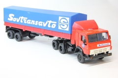 KAMAZ-5410 with semitrailer ODAZ with awning Sovtransavto red-blue Elecon 1:43