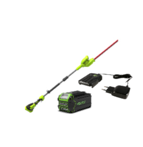 Аккумуляторный штанговый кусторез Greenworks G40PHAK4, 2300407UB ,40v, 51см, c АКБ 4 А·ч и ЗУ