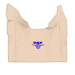 Ковры Daf XF-106 (автомат) (экокожа, бежевый, бежевый кант, синяя вышивка)