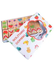 Деревянное домино для детей классическое 28 деталей