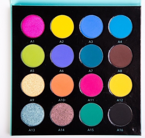 OG-DE7183 PRO PIGMENT PALETTE 1 Палетка пигментов 16 цветов для век (оттенки A1-A16)