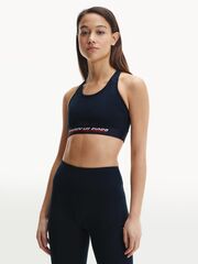 Бюстгальтер спортивный Tommy Hilfiger Mid Intensity Tape Racer Bra - desert sky split logo tape