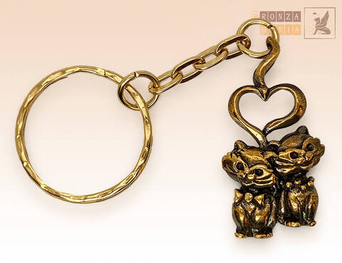 брелок Кот и кошка сердце