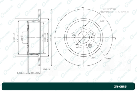 Диск тормозной G-brake  GR-01616
