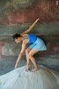 Wrap chiffon skirt with ties | bright_sky