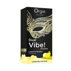Съедобный жидкий вибратор Dual Vibe! со вкусом лимонного джина с тоником