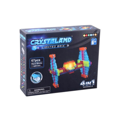 Светящийся конструктор Crystaland"Истребитель"4 в 1, 67 деталей