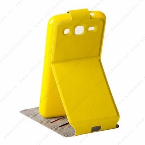 Чехол-флип Kooso Melkco для Samsung Galaxy Mega 5.8 i9150 - Kooso Koka Flip case Yellow