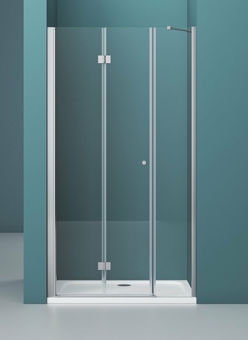 BelBagno ALBANO-BS-13-90+100-C-Cr Дверь в проём складывающаяся, с дополнительной неподвижной секцией. Стекло 6 мм, прозрачное, хром