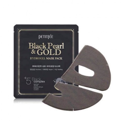 Petitfee Black Pearl and Gold Hydrogel Mask Pack гидрогелевая маска на основе черного жемчуга и золота