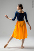 Wrap skirt with elastic waist and ties | neon_orange