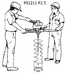 Мотобур P.I.T. Р 51211 ЧЕТЫРЕХРУЧНЫЙ на два оператора