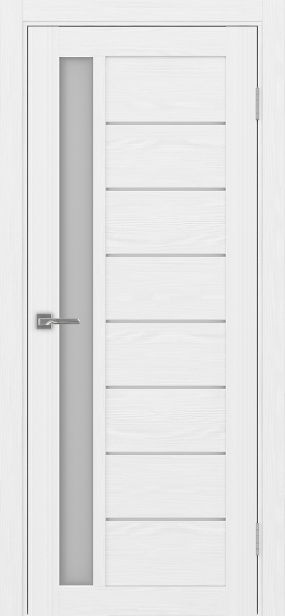 Дверь межкомнатная Оптима Порте Турин 554.21, цвет белый лед, экошпон, стекло мателюкс