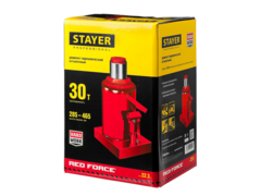 STAYER RED FORCE, 30 т, 285 - 465 мм, бутылочный гидравлический домкрат, Professional (43160-30)