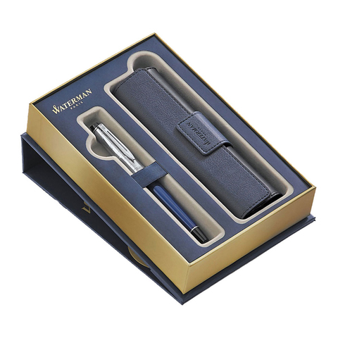 Набор подарочный Waterman Expert Deluxe Obsession Blue CT, F + чехол (1978713)