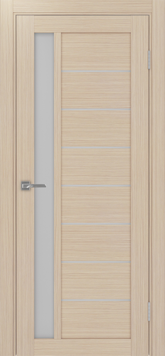 Дверь межкомнатная Оптима Порте Турин 554.21, цвет беленый дуб, экошпон, стекло мателюкс