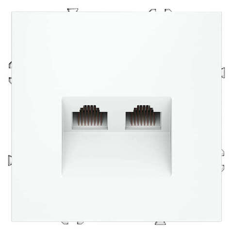 Розетка компьютерная двойная RJ45 кат.6 + RJ45 кат.6. Цвет Белый матовый. MAYTONI. VOLTUM S70. VLS060202