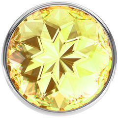 Анальная пробка Lola Toys Diamond Sparkle Small серебро_желтый