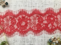Кружево Французское, ш. 10,5 см, алый