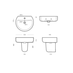 Умывальник пьедестальный Best 55