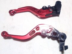 Короткие рычаги тормоза-сцепления Honda CBR 600 RR 2007-2022 / CBR 1000 RR / Fireblade 2008-2016 г.в. / Красный