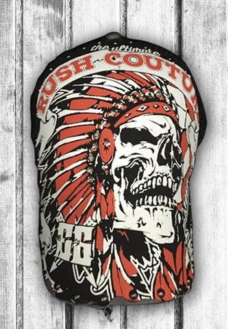 Rush Couture | Бейсболка мужская NATIVE BLOOD BLACK ORANGE RC186 перед принт индеец