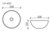 Умывальник чаша накладная круглая  Element 358*358*155мм Ceramica Nova CN6002