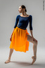 Wrap skirt with elastic waist and ties | neon_orange