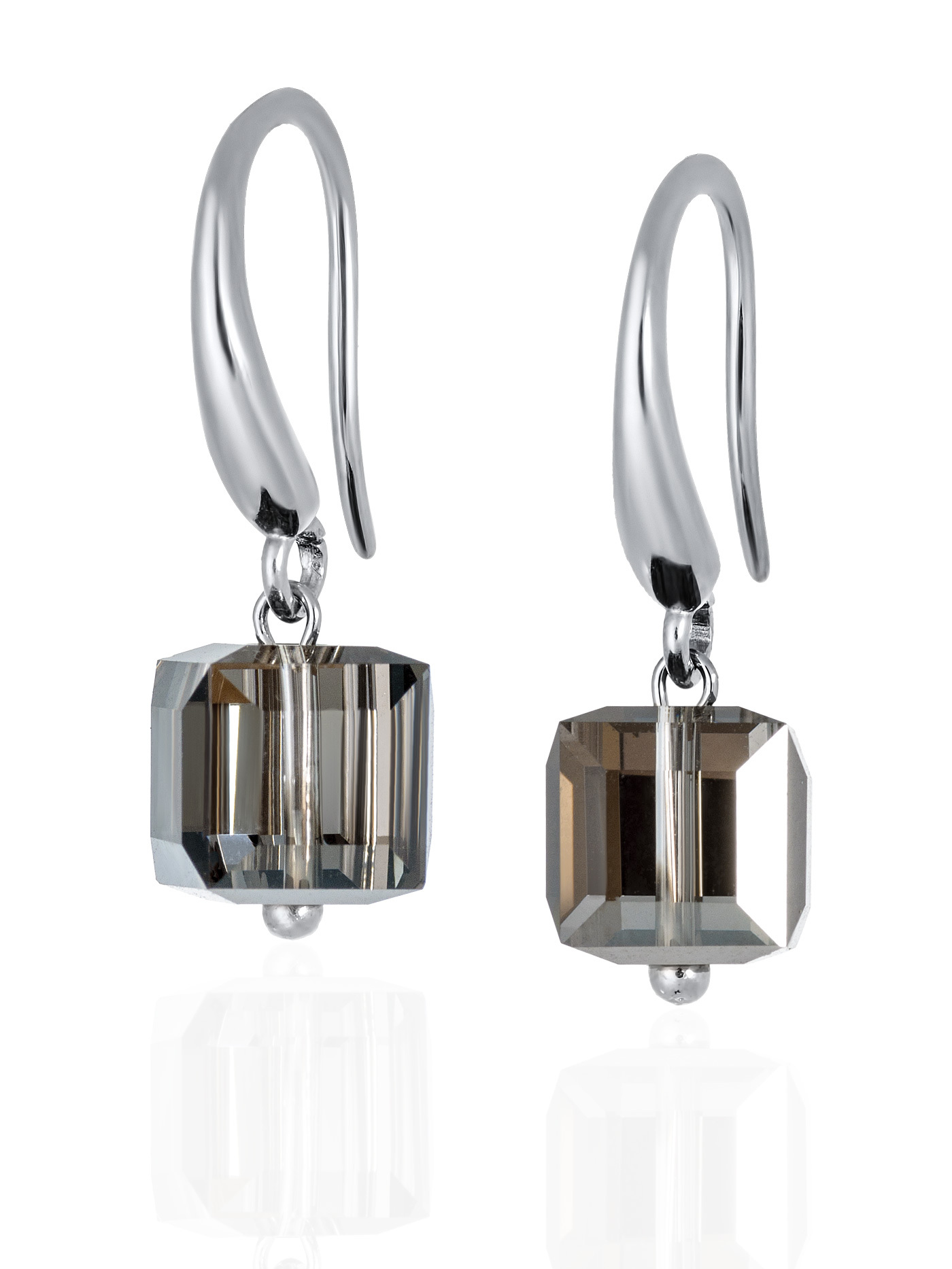 Серебряные серьги с кристаллами Swarovski Silver Night