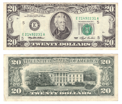 Банкнота 20 ДОЛЛАРОВ США 1993 год 5E (Ричмонд)