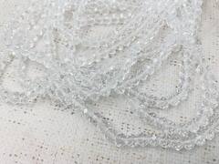 Бусины граненые Рондель, d 8 мм, 1 уп=10 нитей, 1 нить 40 см, прозрачный