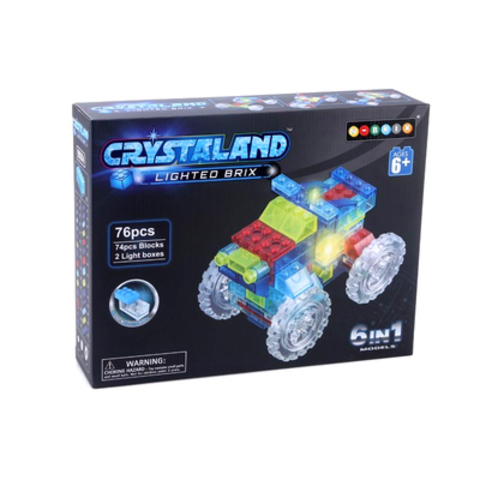 Светящийся конструктор Crystaland"Трактор"6 в 1, 76 деталей
