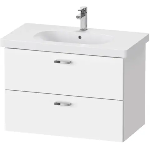 Duravit XBase XB619001818 Тумба под раковину, Duravit, XBase, ширина, мм-800, глубина, мм-458, высота, мм-560, тип установки-подвесной, форма мебели-прямоугольная, раковина-необходимо заказать, ящики-2, открывание-выдвижное, цвет-белый матовый