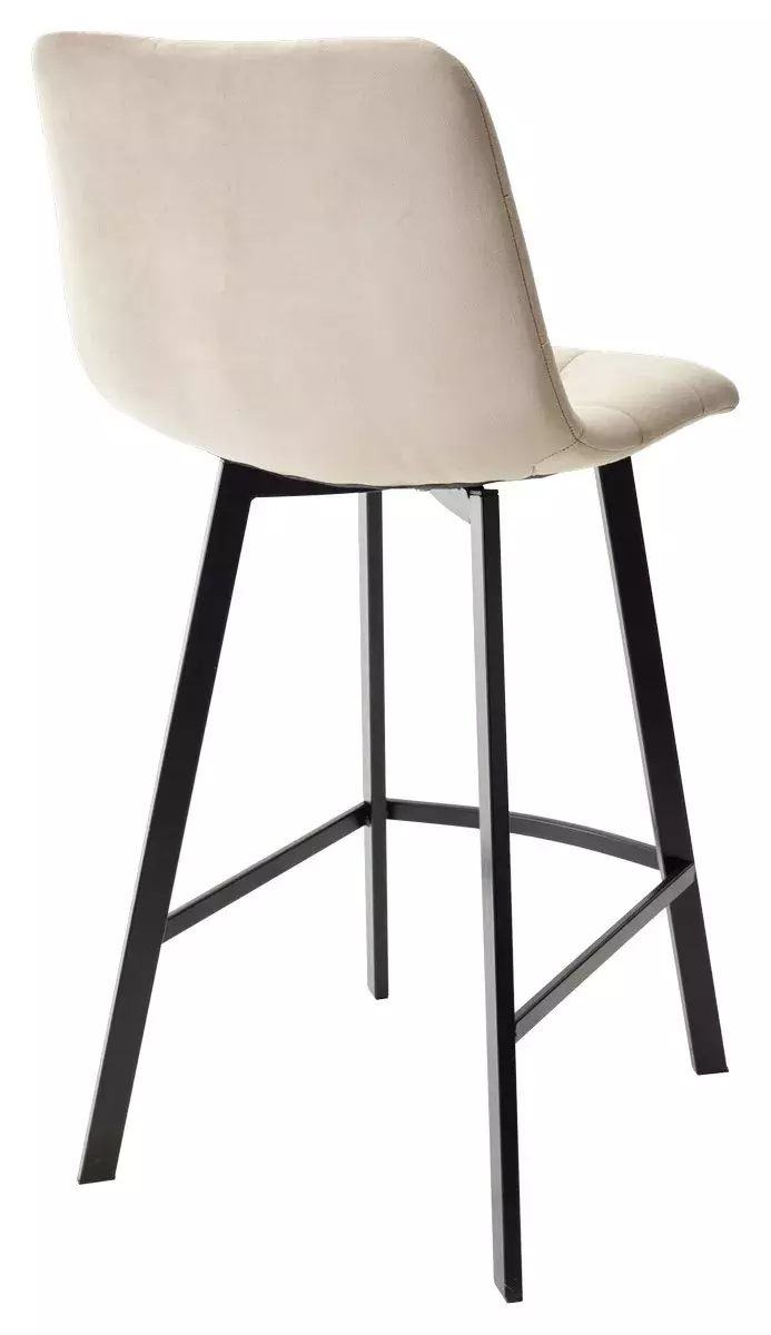Полубарный стул CHILLI-QB SQUARE бежевый #5, велюр / черный каркас (H=66cm) М-City