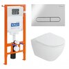 BelBagno CZR-6601-TH-TOR/CZR2316SC/BB002-80/BB005-PR-CHROME Комплект 4 в 1 Унитаз подвесной Cezares STYLUS-TOR CZR-6601-TH-TOR с сид-ем CZR-2316-SC + Система инст. для унит-в BB002-80 с кн.смыва BB005-PR-CHROME